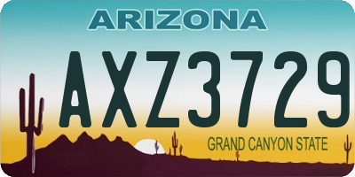 AZ license plate AXZ3729