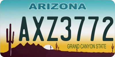AZ license plate AXZ3772