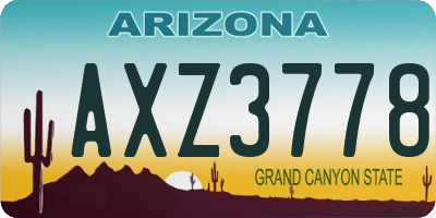 AZ license plate AXZ3778