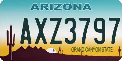 AZ license plate AXZ3797