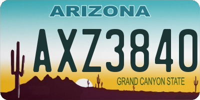 AZ license plate AXZ3840