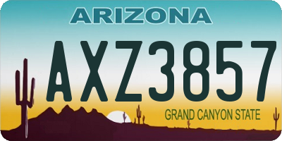 AZ license plate AXZ3857