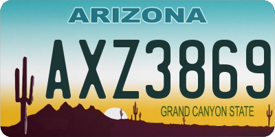 AZ license plate AXZ3869