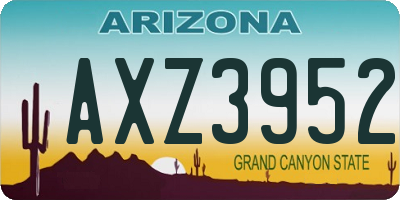 AZ license plate AXZ3952