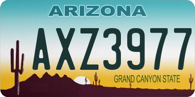 AZ license plate AXZ3977