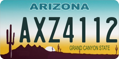 AZ license plate AXZ4112