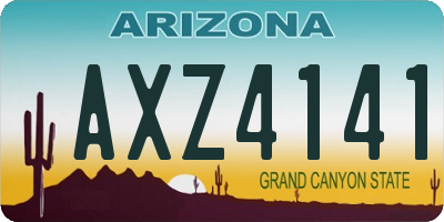 AZ license plate AXZ4141