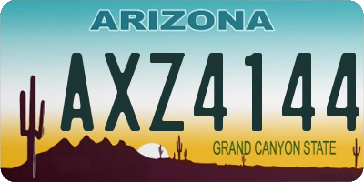 AZ license plate AXZ4144