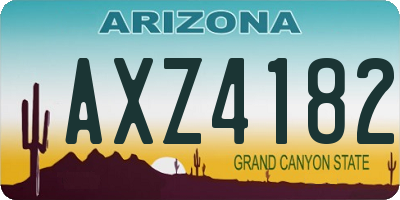 AZ license plate AXZ4182