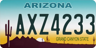 AZ license plate AXZ4233