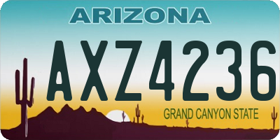 AZ license plate AXZ4236