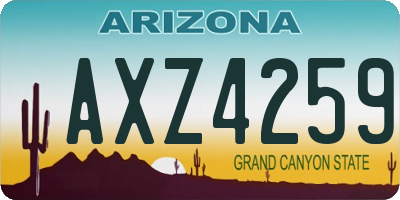 AZ license plate AXZ4259