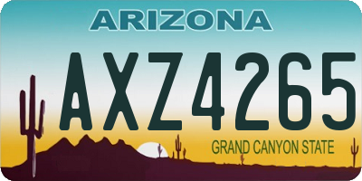 AZ license plate AXZ4265