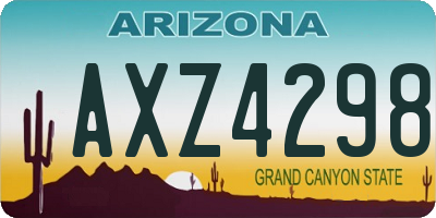 AZ license plate AXZ4298