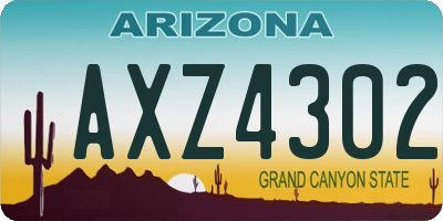 AZ license plate AXZ4302