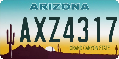 AZ license plate AXZ4317