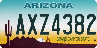 AZ license plate AXZ4382