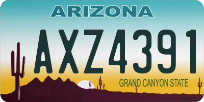 AZ license plate AXZ4391