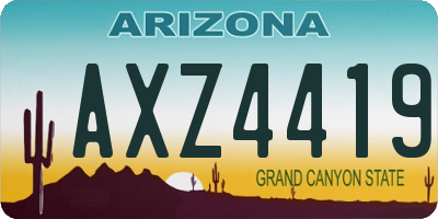 AZ license plate AXZ4419