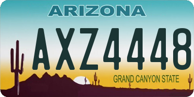 AZ license plate AXZ4448