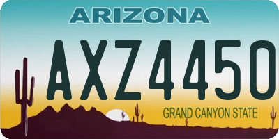 AZ license plate AXZ4450
