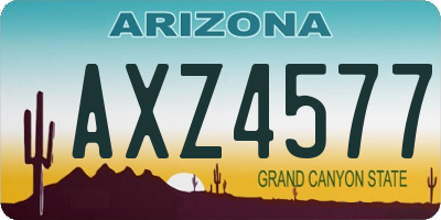 AZ license plate AXZ4577