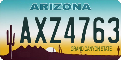 AZ license plate AXZ4763