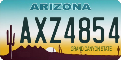 AZ license plate AXZ4854