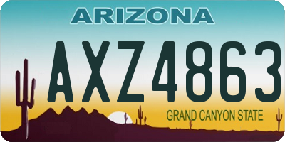 AZ license plate AXZ4863