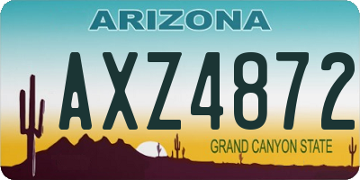 AZ license plate AXZ4872