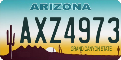 AZ license plate AXZ4973
