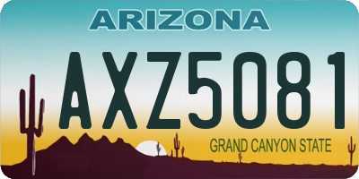 AZ license plate AXZ5081