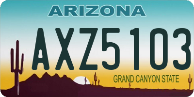 AZ license plate AXZ5103