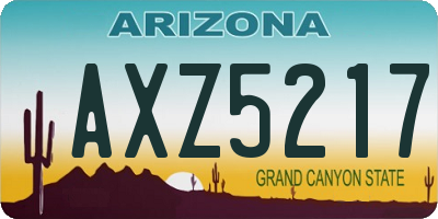 AZ license plate AXZ5217