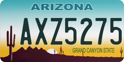 AZ license plate AXZ5275