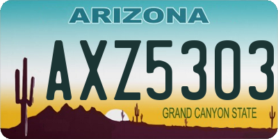 AZ license plate AXZ5303