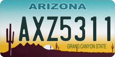 AZ license plate AXZ5311