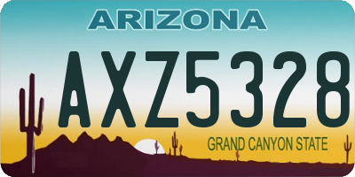 AZ license plate AXZ5328