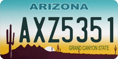 AZ license plate AXZ5351