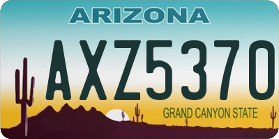 AZ license plate AXZ5370