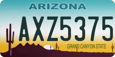 AZ license plate AXZ5375