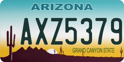 AZ license plate AXZ5379