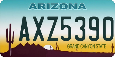 AZ license plate AXZ5390