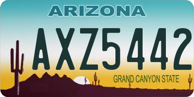 AZ license plate AXZ5442