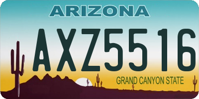 AZ license plate AXZ5516