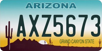 AZ license plate AXZ5673