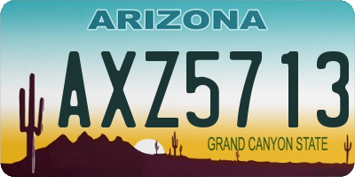 AZ license plate AXZ5713