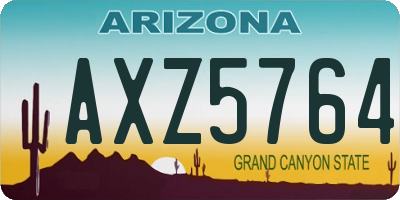 AZ license plate AXZ5764