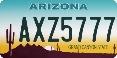 AZ license plate AXZ5777