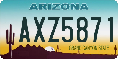 AZ license plate AXZ5871